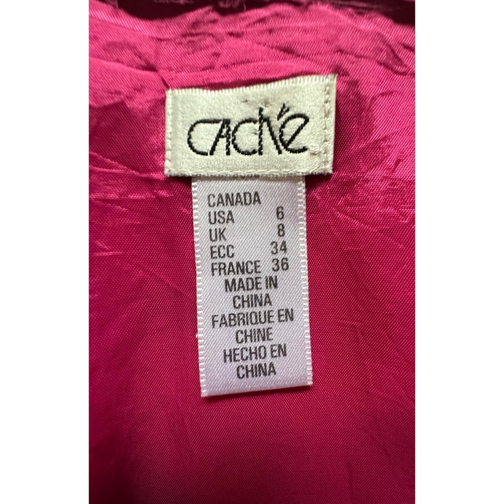 Cache Silk Floral Asymmetrical Mini Skirt Pink Orange Tropical Y2K Lined Size 6 - Picture 5 of 9